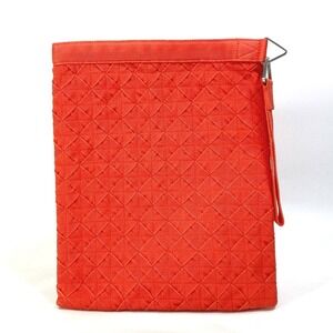 BOTTEGA VENETA Orange Intrecciato Pouch